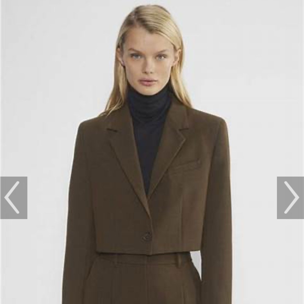 NWT Aritzia Babaton Arbus crop blazer brown/cocoa 00 Perfect for petites!